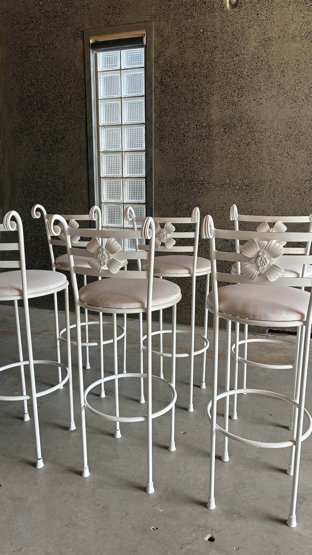 Vintage Italian Style Decorative Iron Counter stools 1980s
