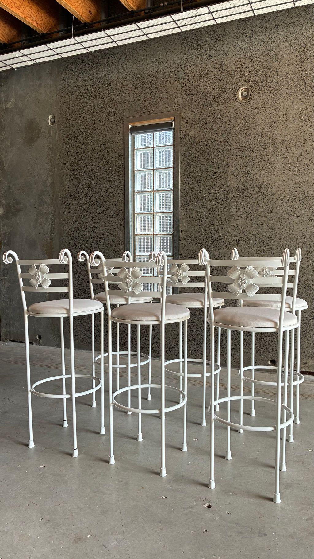Vintage Italian Style Decorative Iron Counter stools 1980s