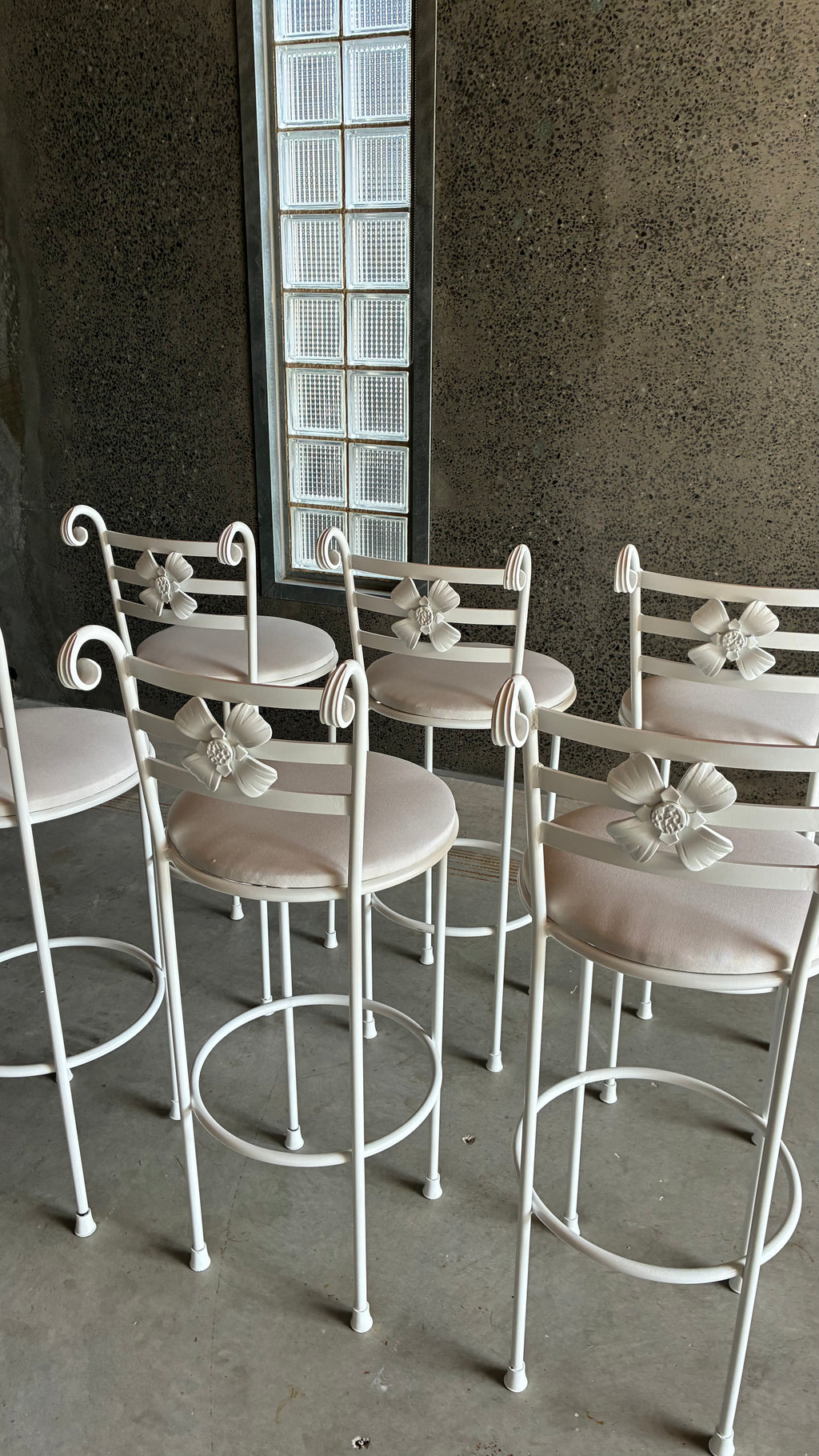 Vintage Italian Style Decorative Iron Counter stools 1980s