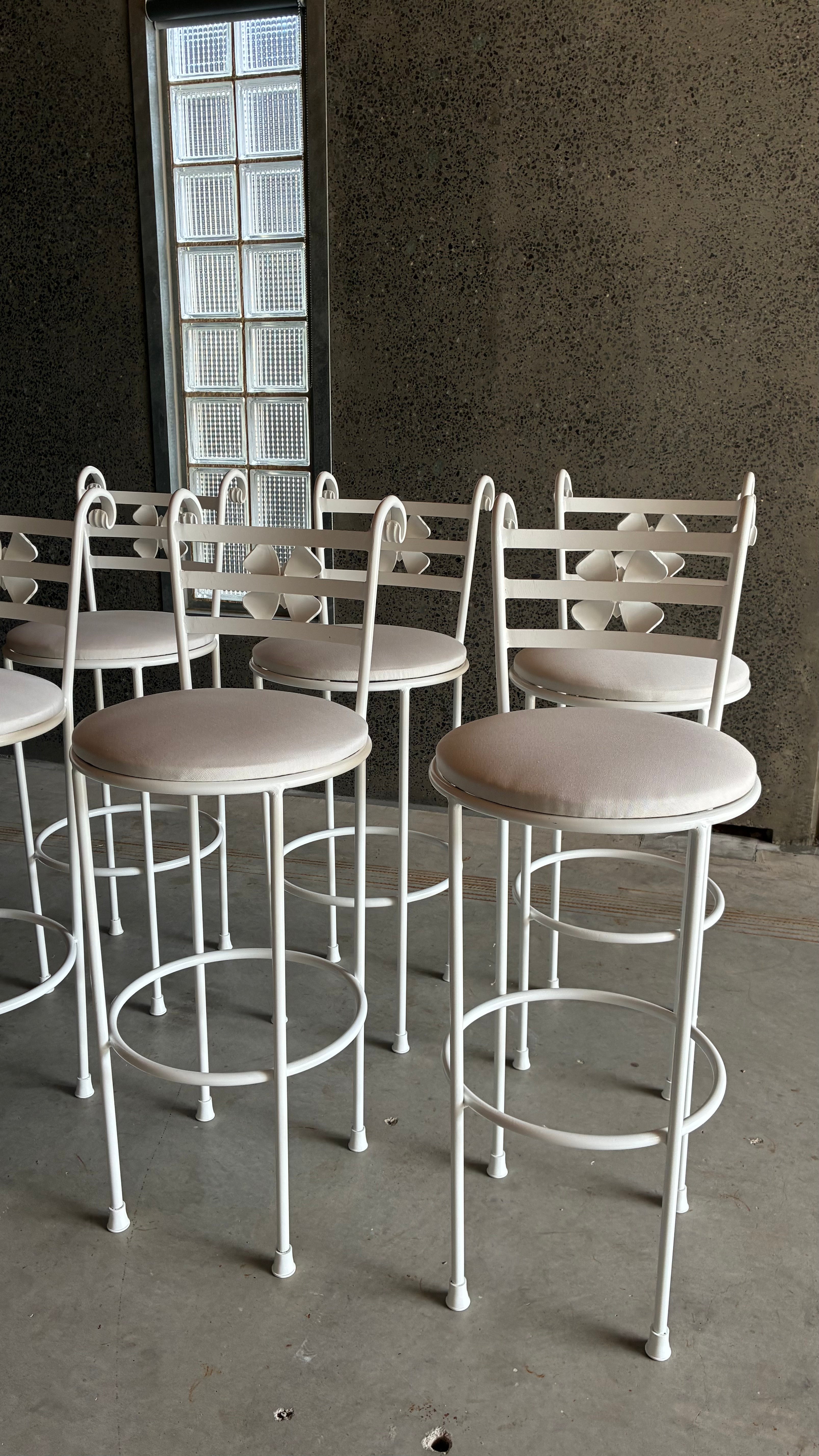 Vintage Italian Style Decorative Iron Counter stools 1980s