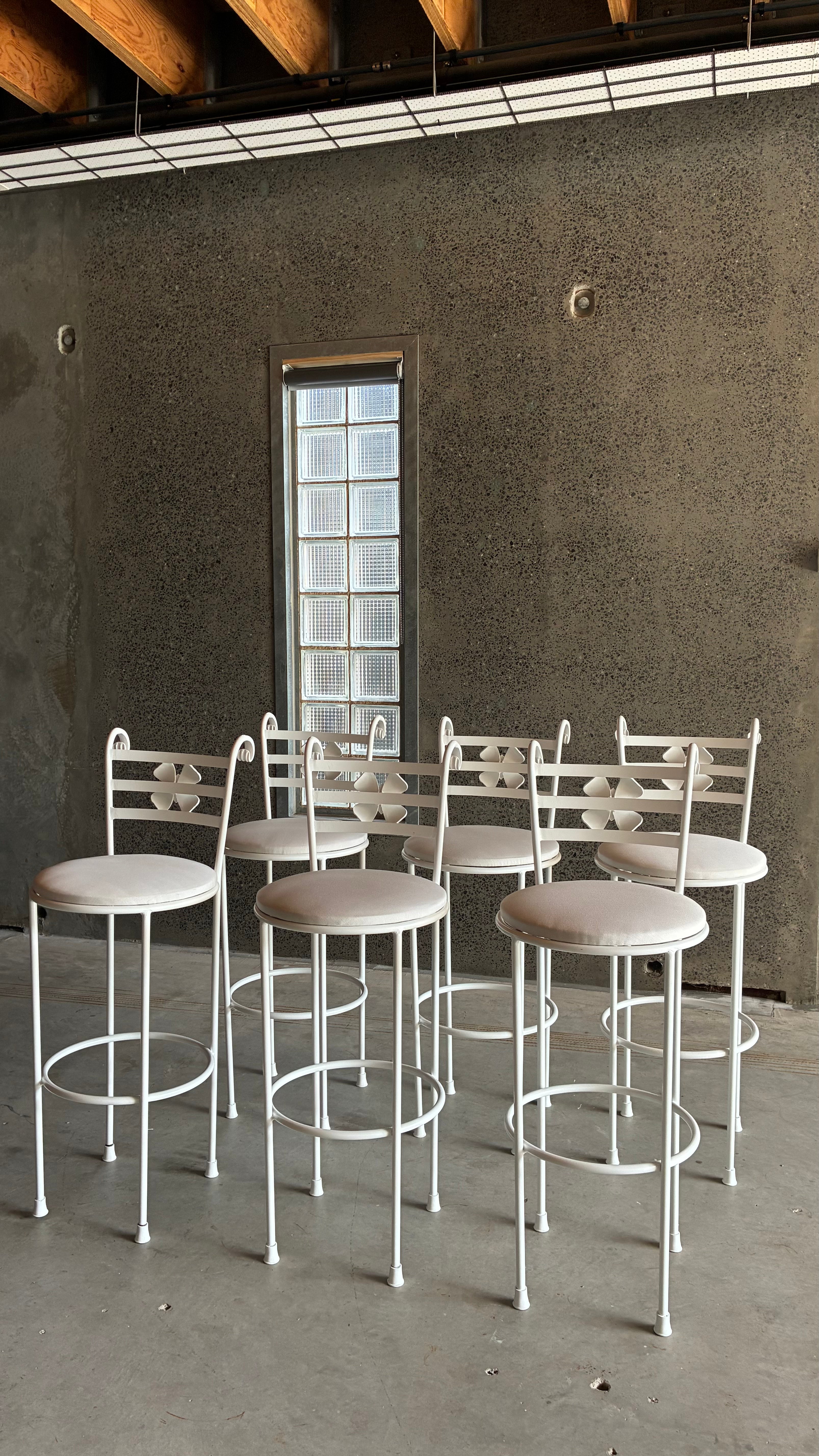 Vintage Italian Style Decorative Iron Counter stools 1980s
