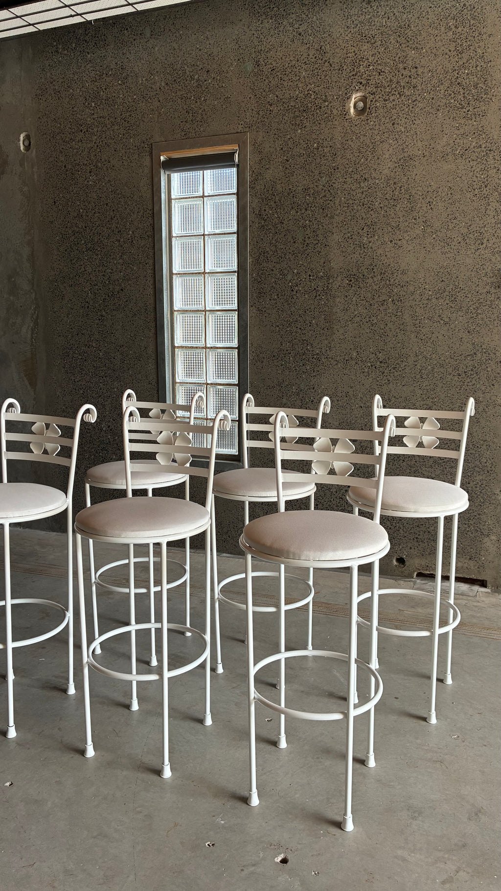Vintage Italian Style Decorative Iron Counter stools 1980s