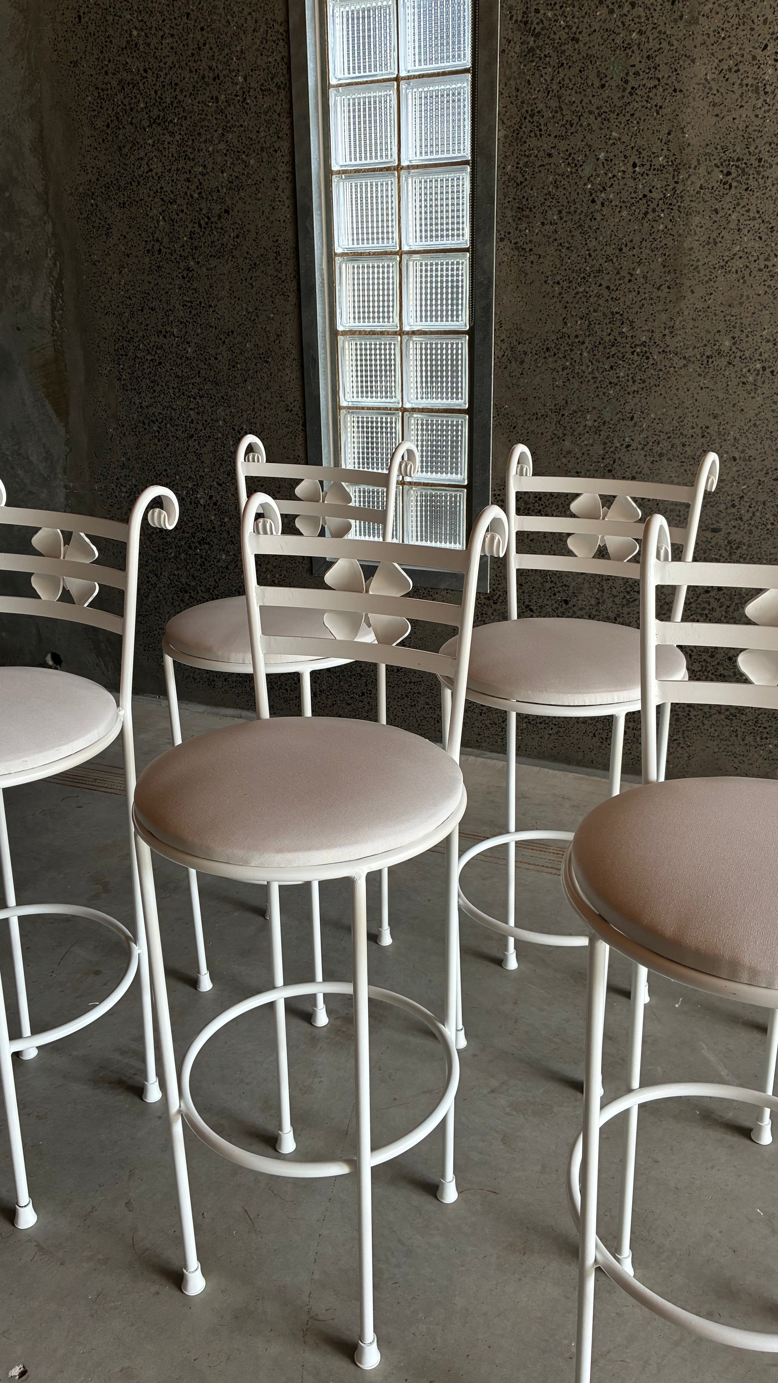 Vintage Italian Style Decorative Iron Counter stools 1980s