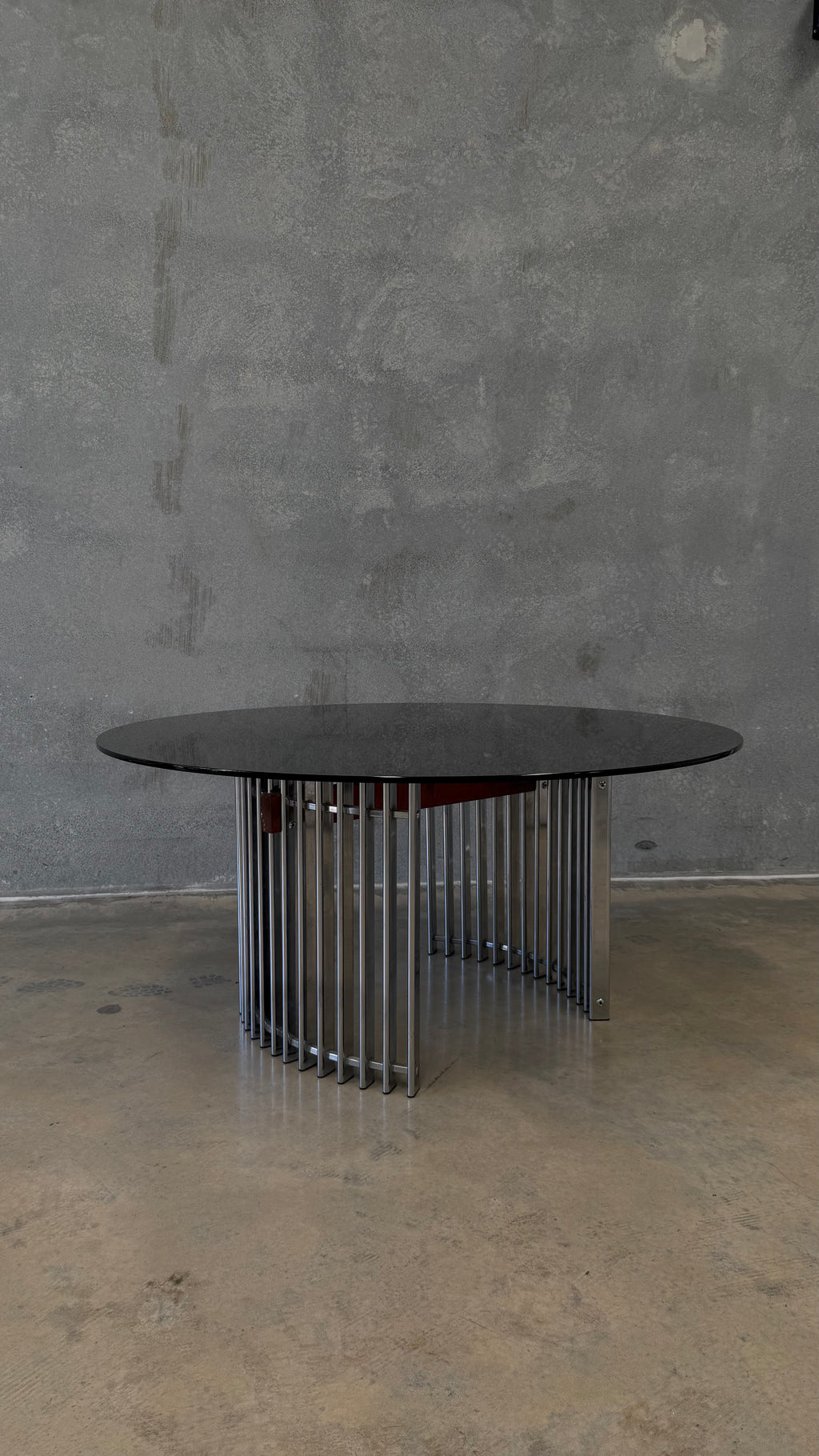 Smoked Glass Dining Table Italy 1970s