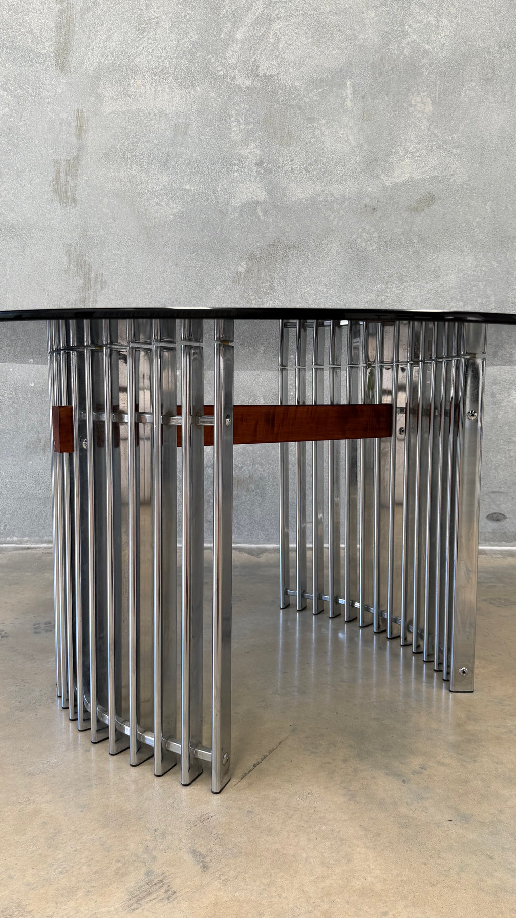 Smoked Glass Dining Table Italy 1970s