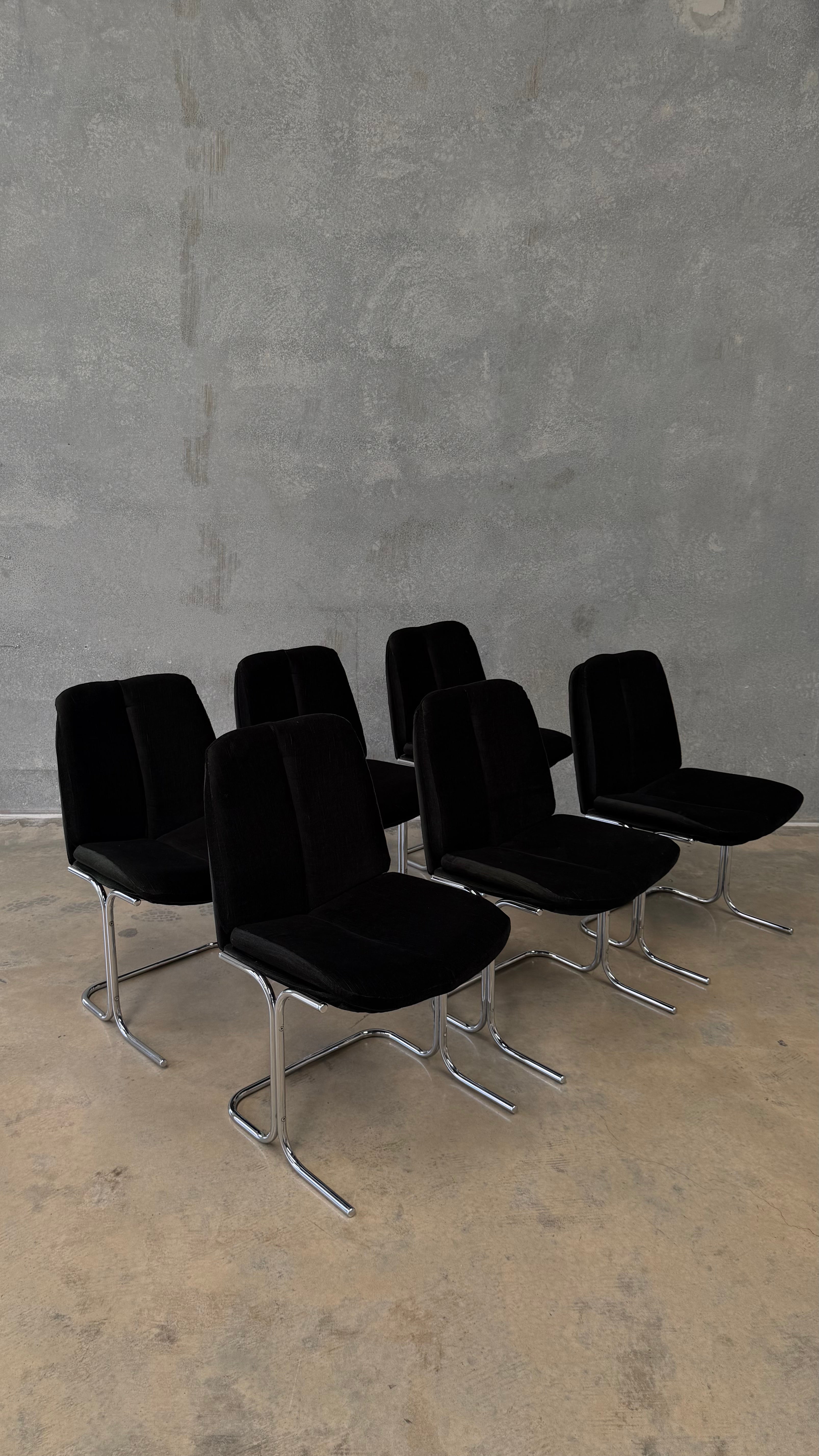Eleganza Dining Chairs Attributed to Tim Bates for Pieff 1970s (set of six)