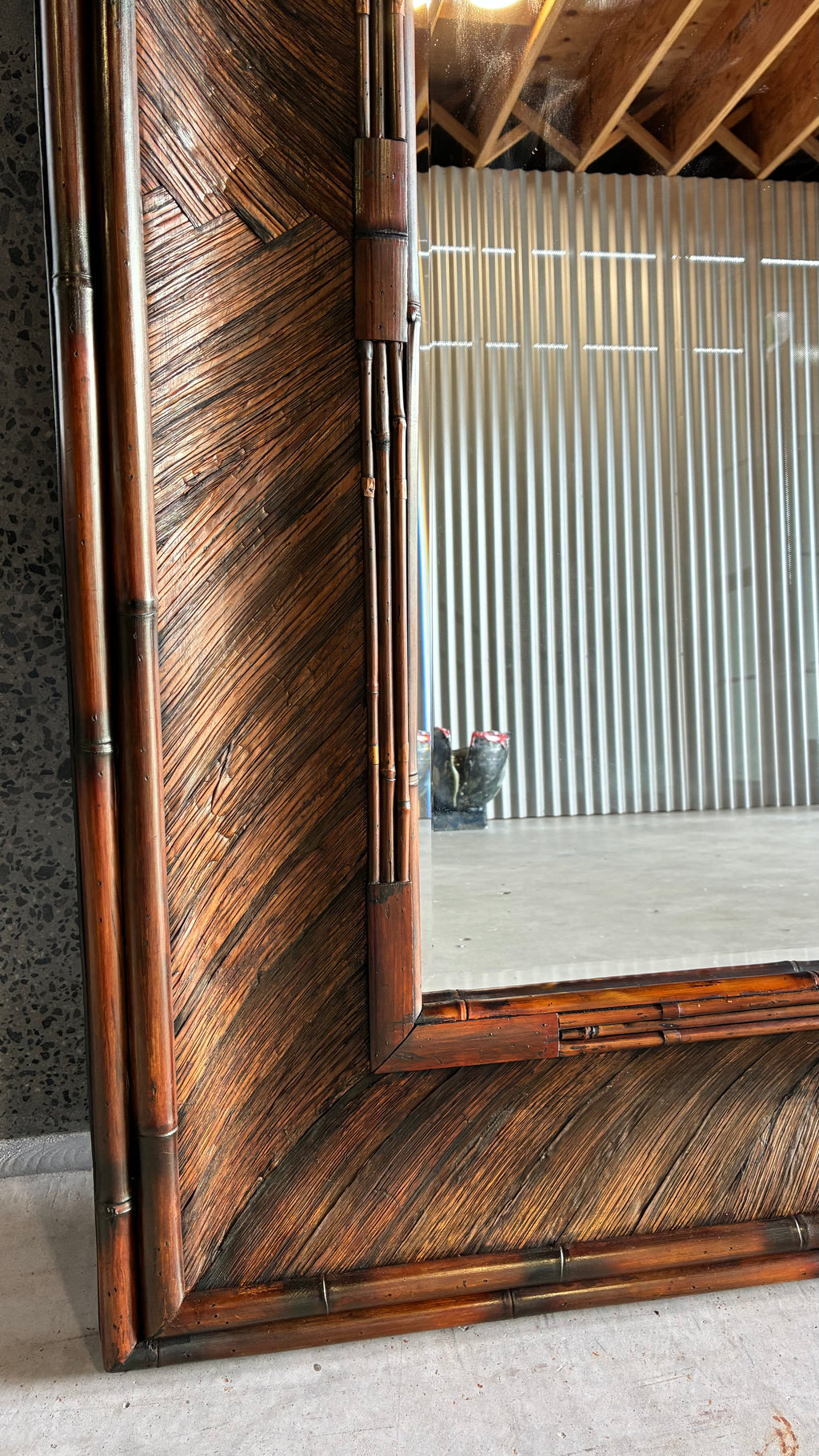 VINTAGE BAMBOO MIRROR