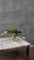 FROSTED TULIP GLASS VASE 1980's