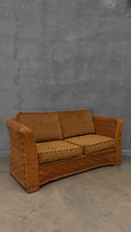 1980s Woven Rattan Two Seater Sofa