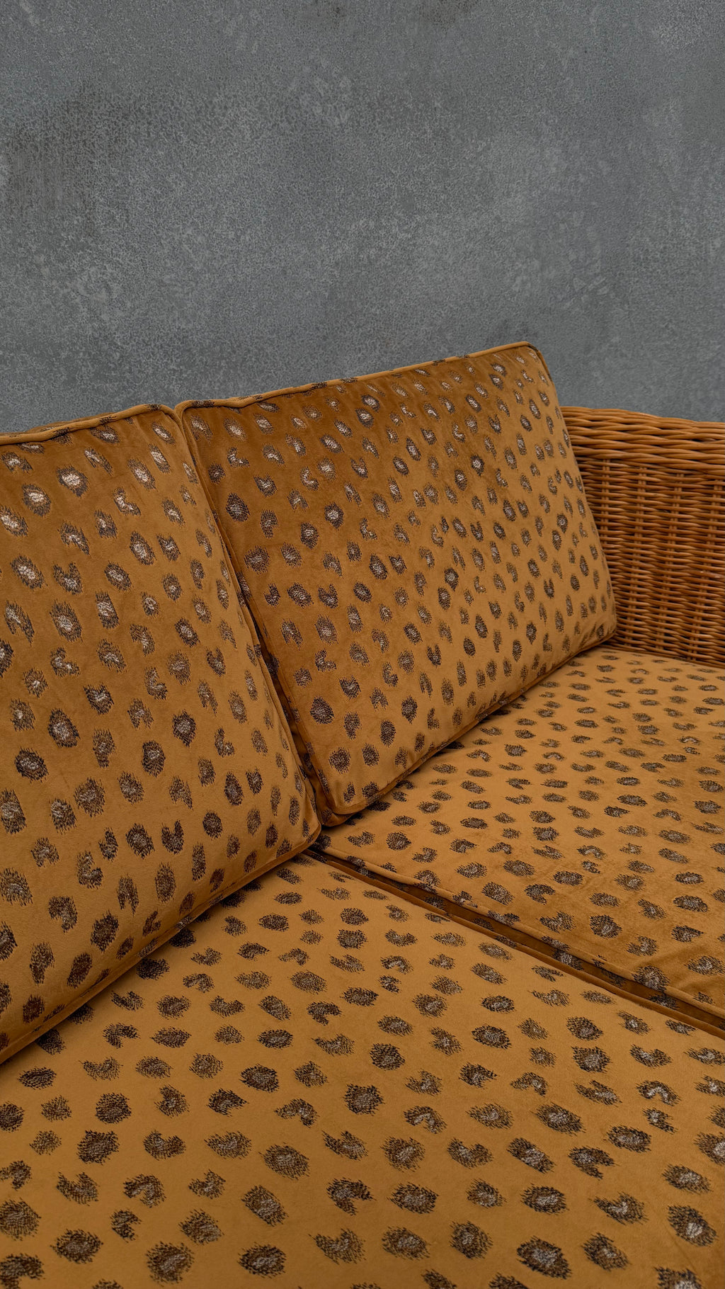 1980s Woven Rattan Two Seater Sofa