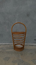 Italian Mid-Century Bamboo and Rattan Umbrella Stand