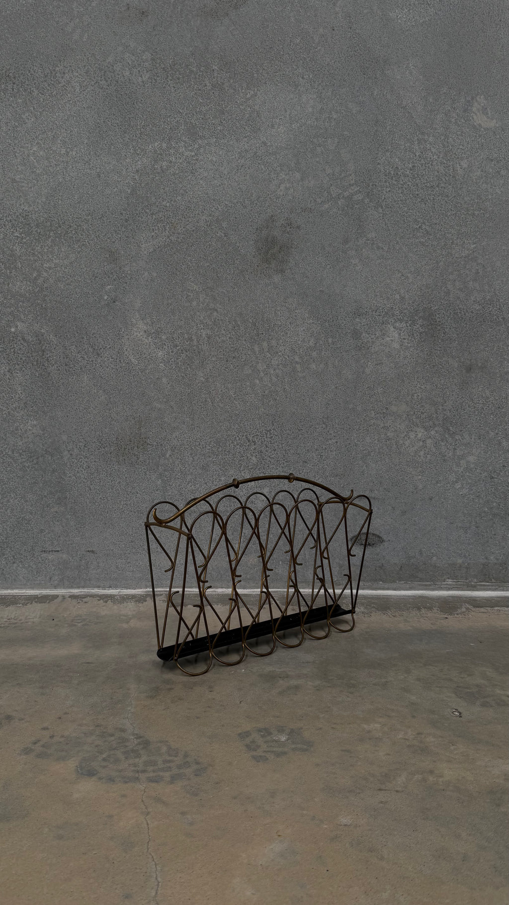 Italian Mid-century Brass Magazine Holder