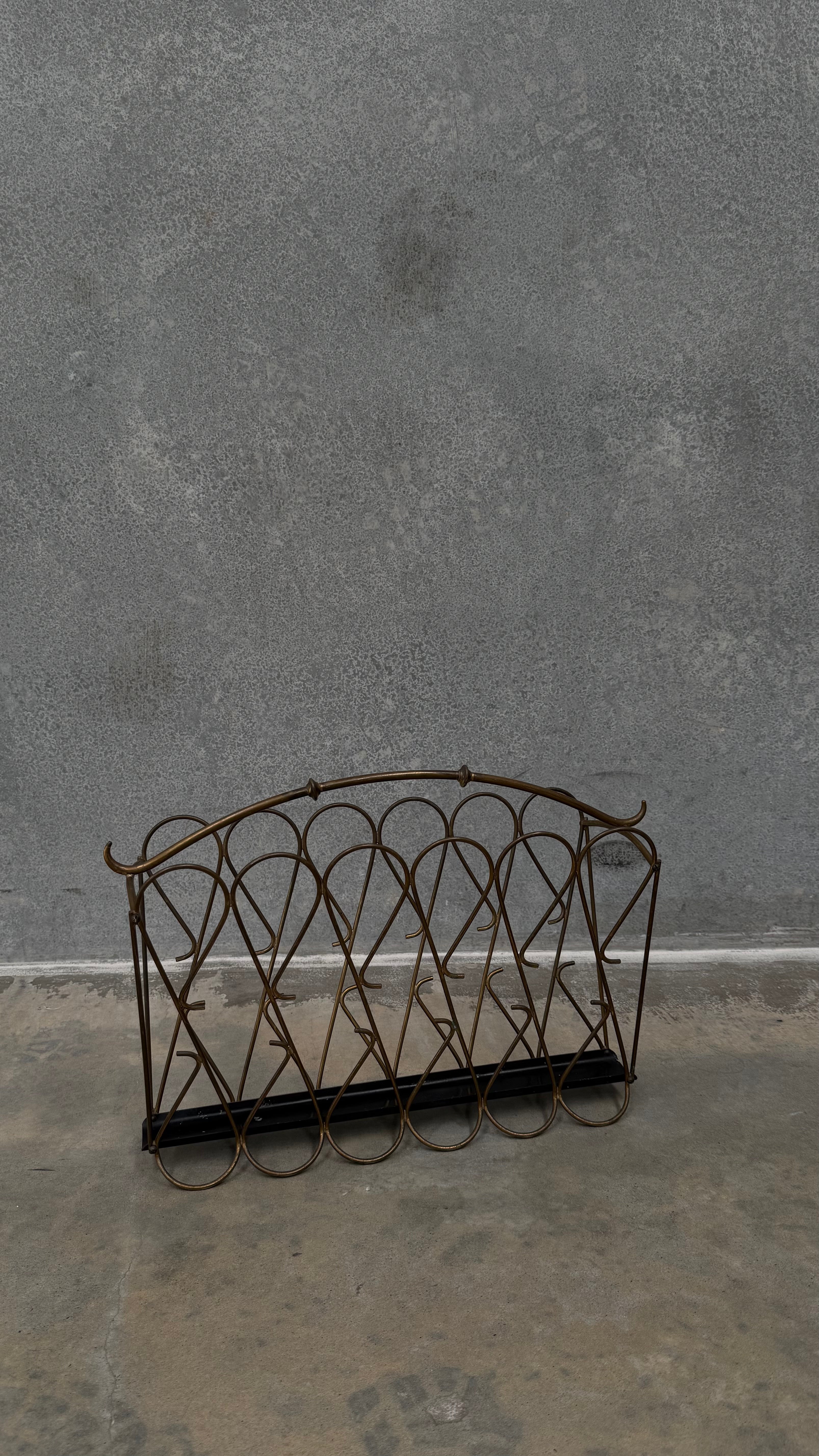 Italian Mid-century Brass Magazine Holder