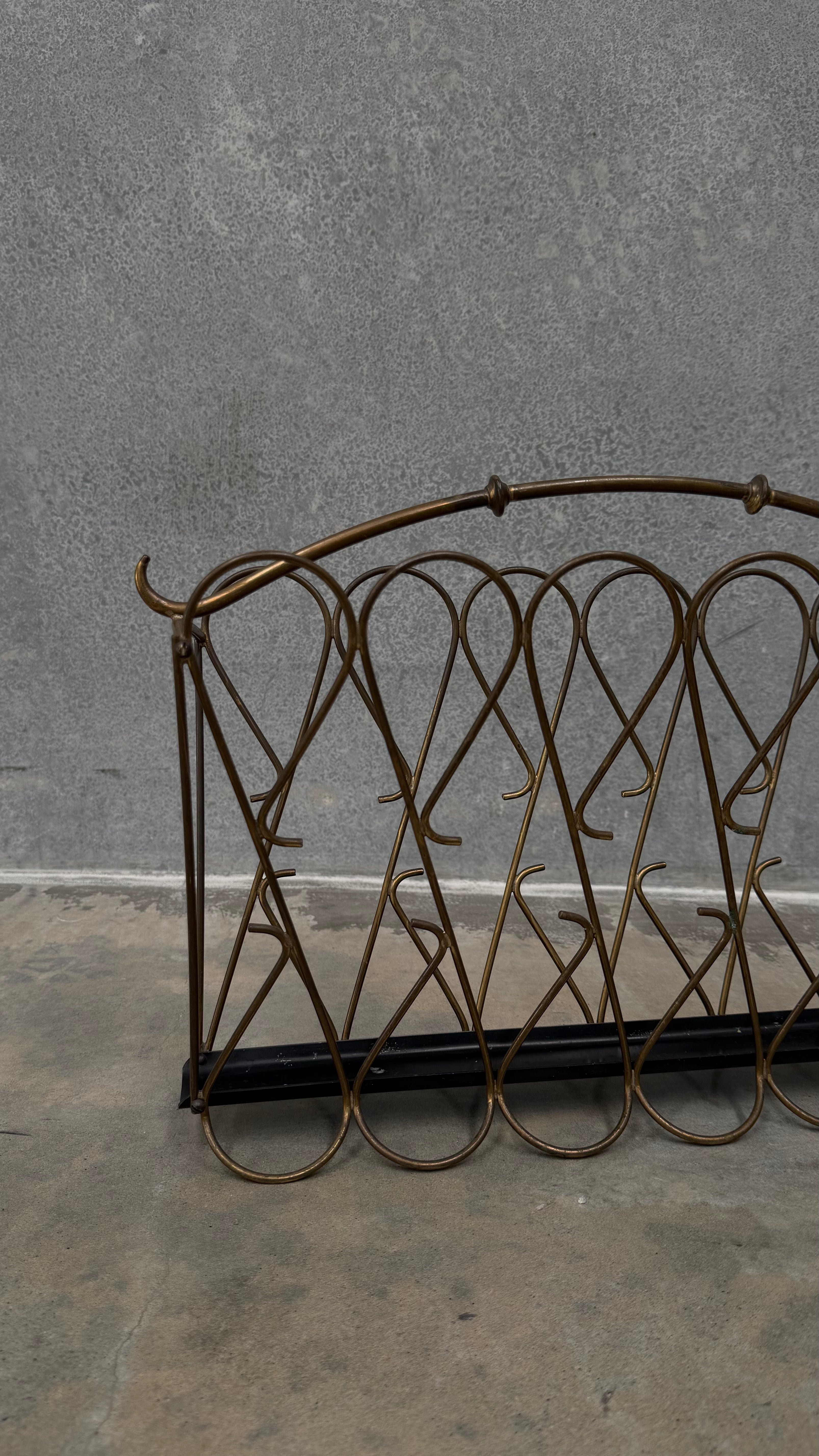 Italian Mid-century Brass Magazine Holder