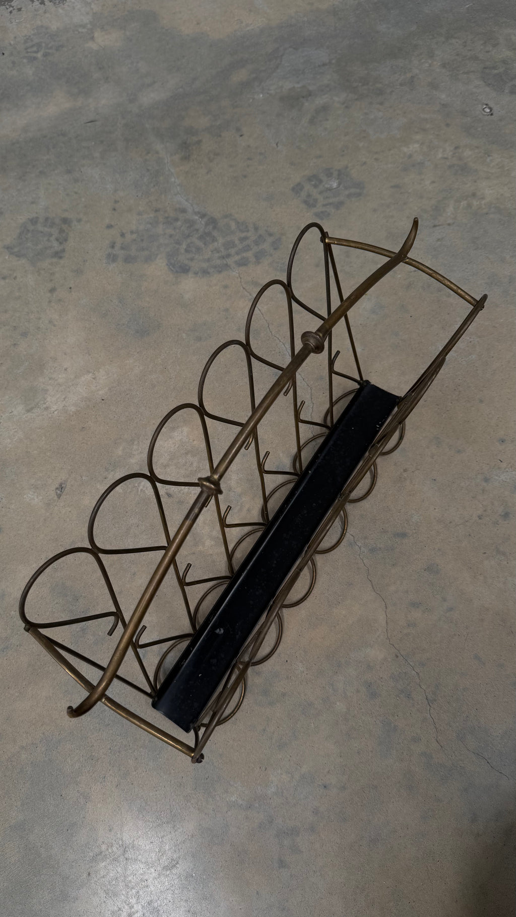 Italian Mid-century Brass Magazine Holder