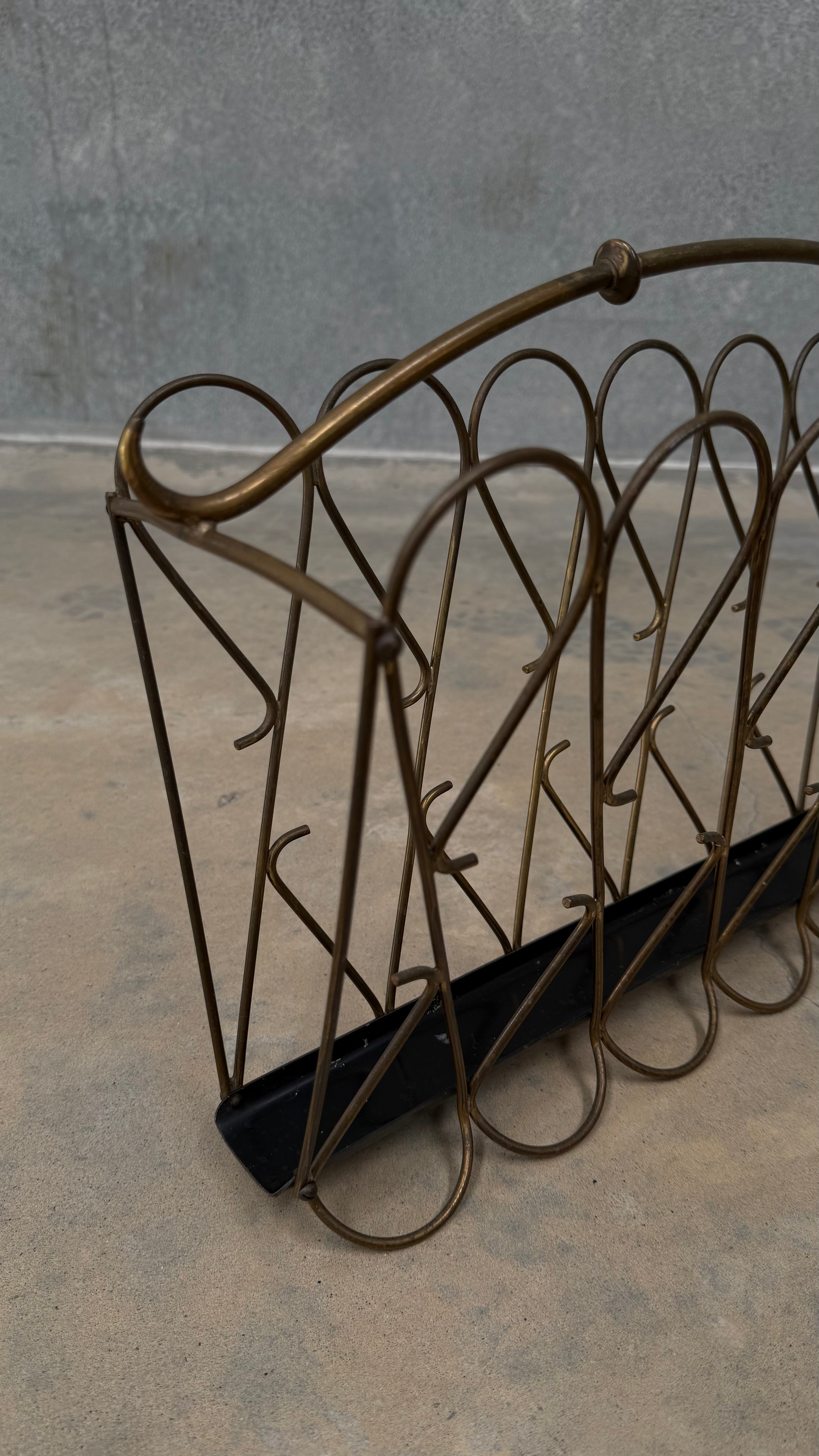 Italian Mid-century Brass Magazine Holder