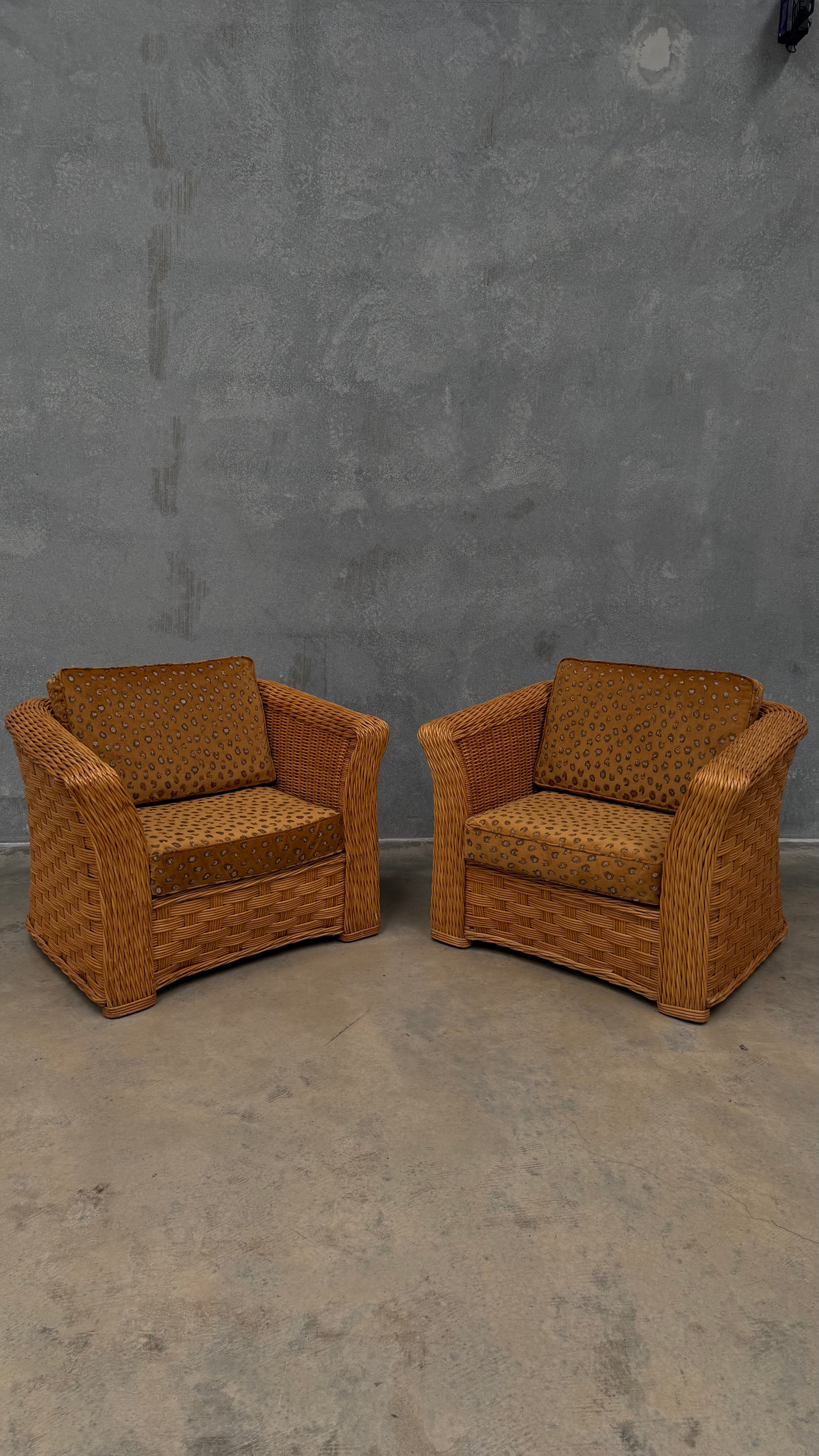 1980s Woven Rattan Occasional Chair