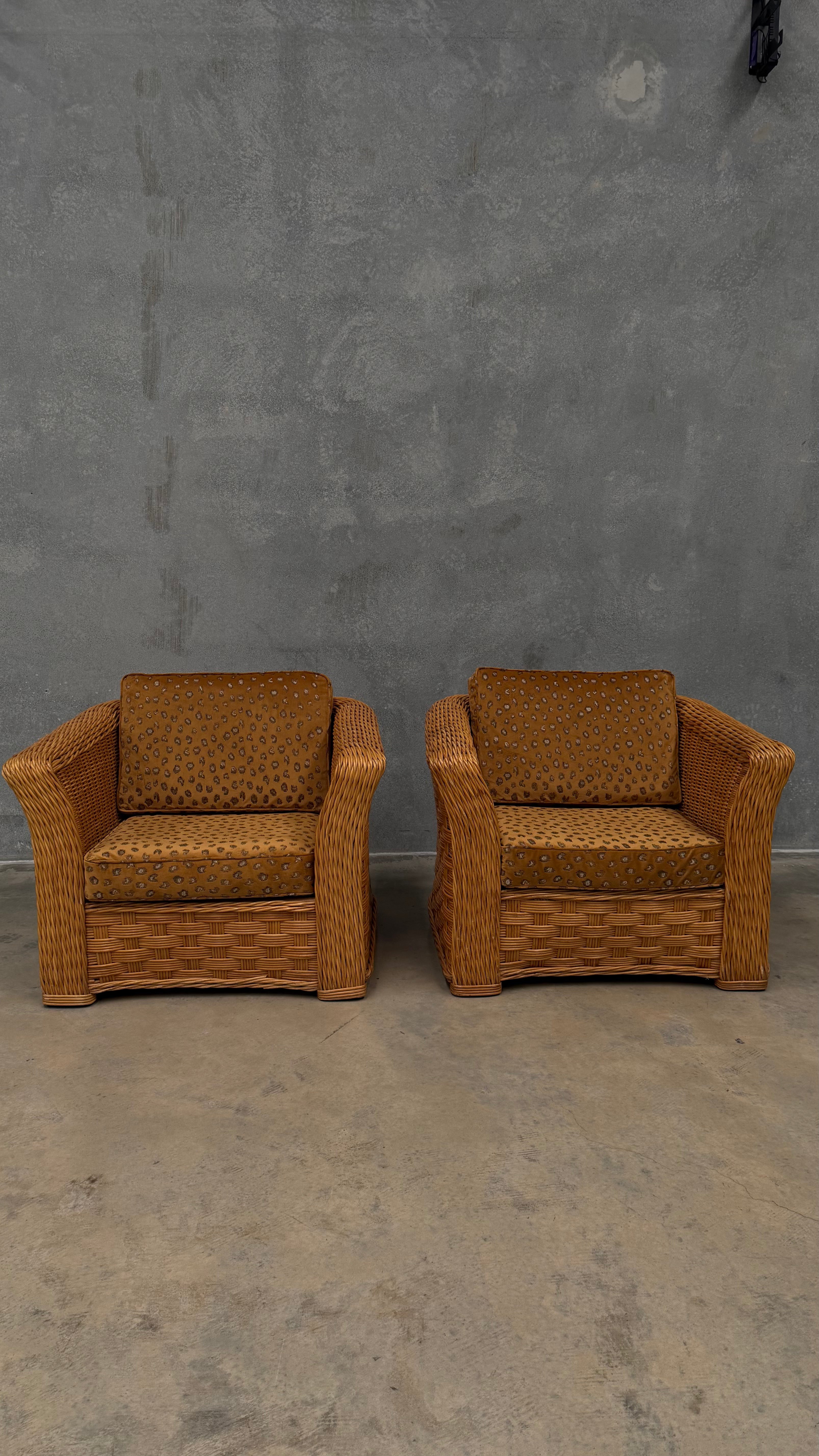 1980s Woven Rattan Occasional Chair