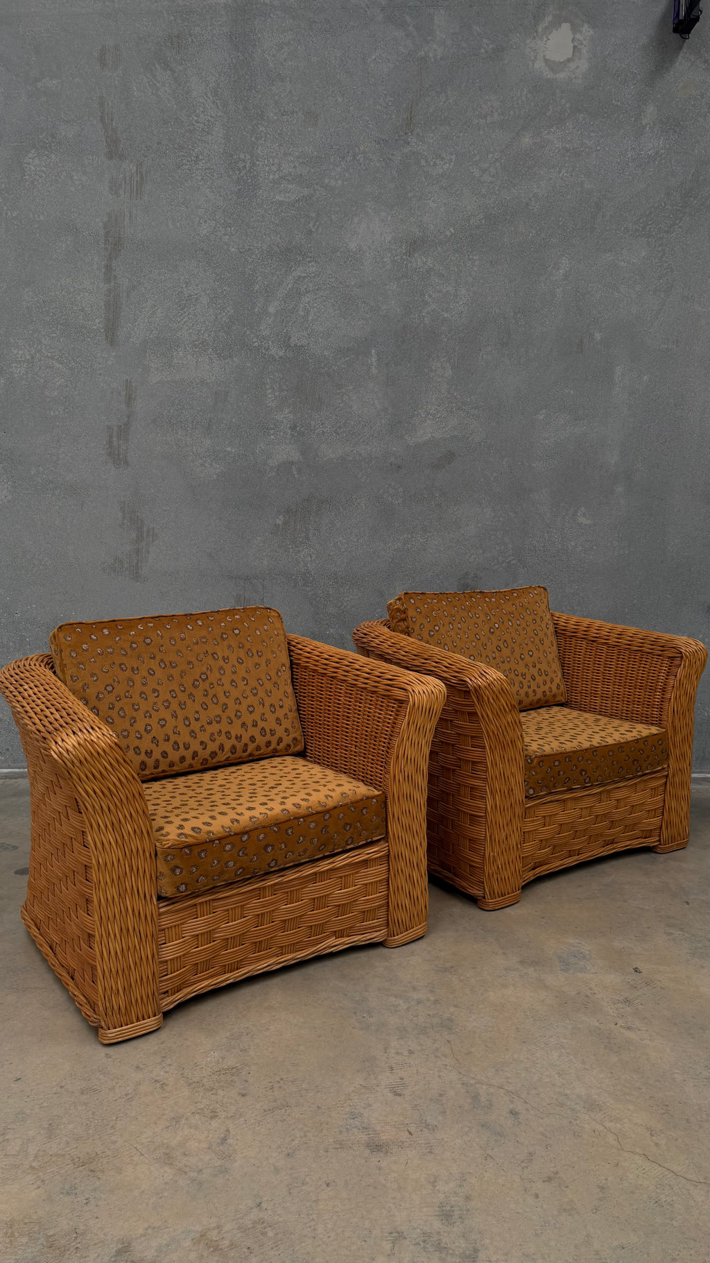 1980s Woven Rattan Occasional Chair
