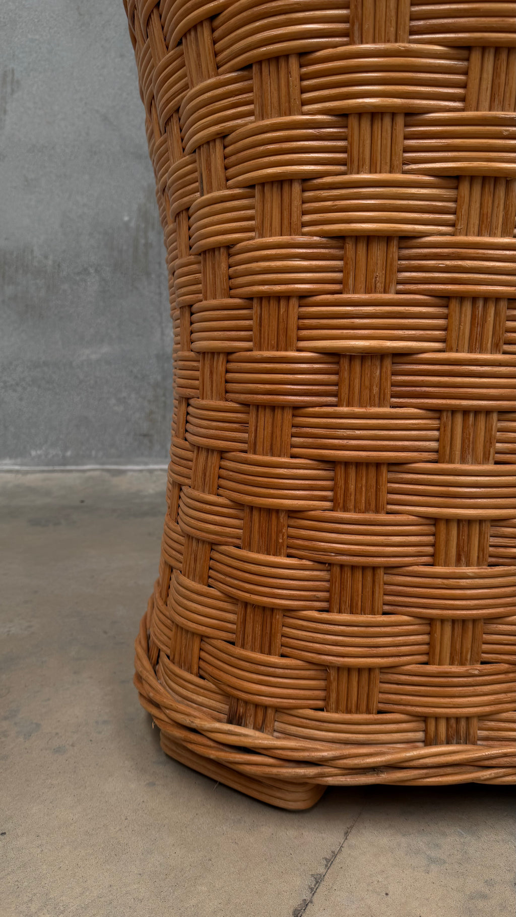 1980s Woven Rattan Occasional Chair