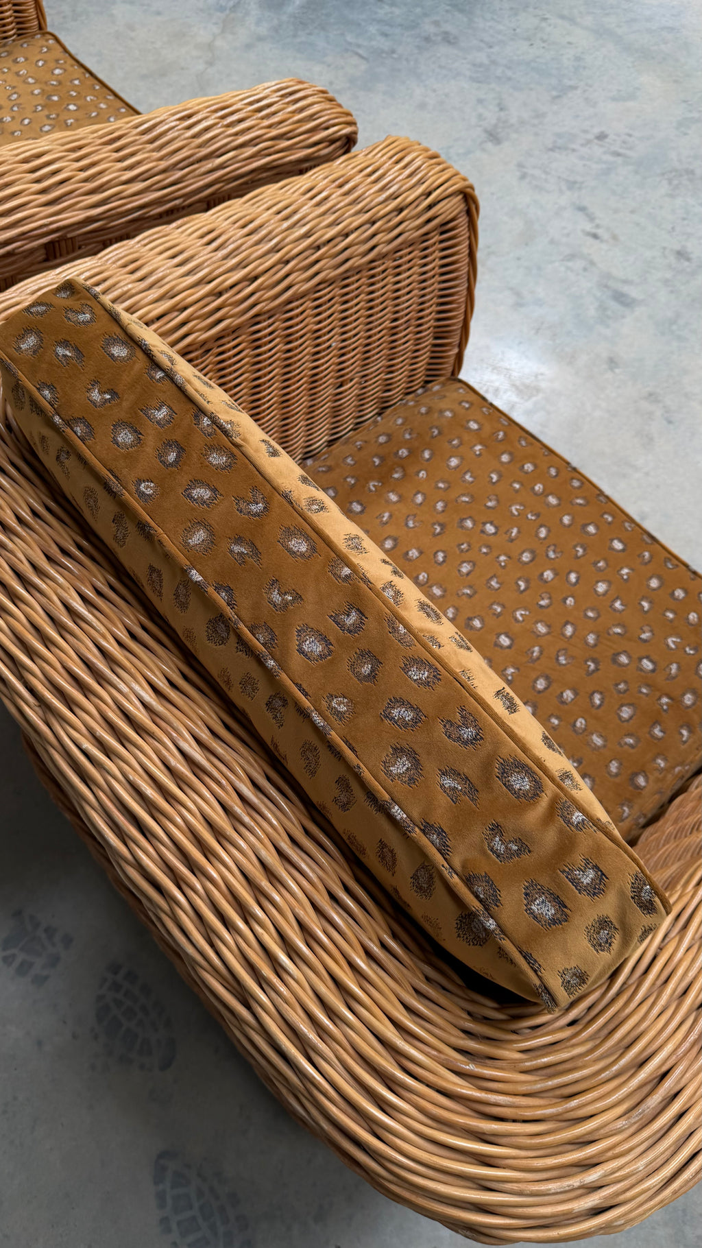 1980s Woven Rattan Occasional Chair