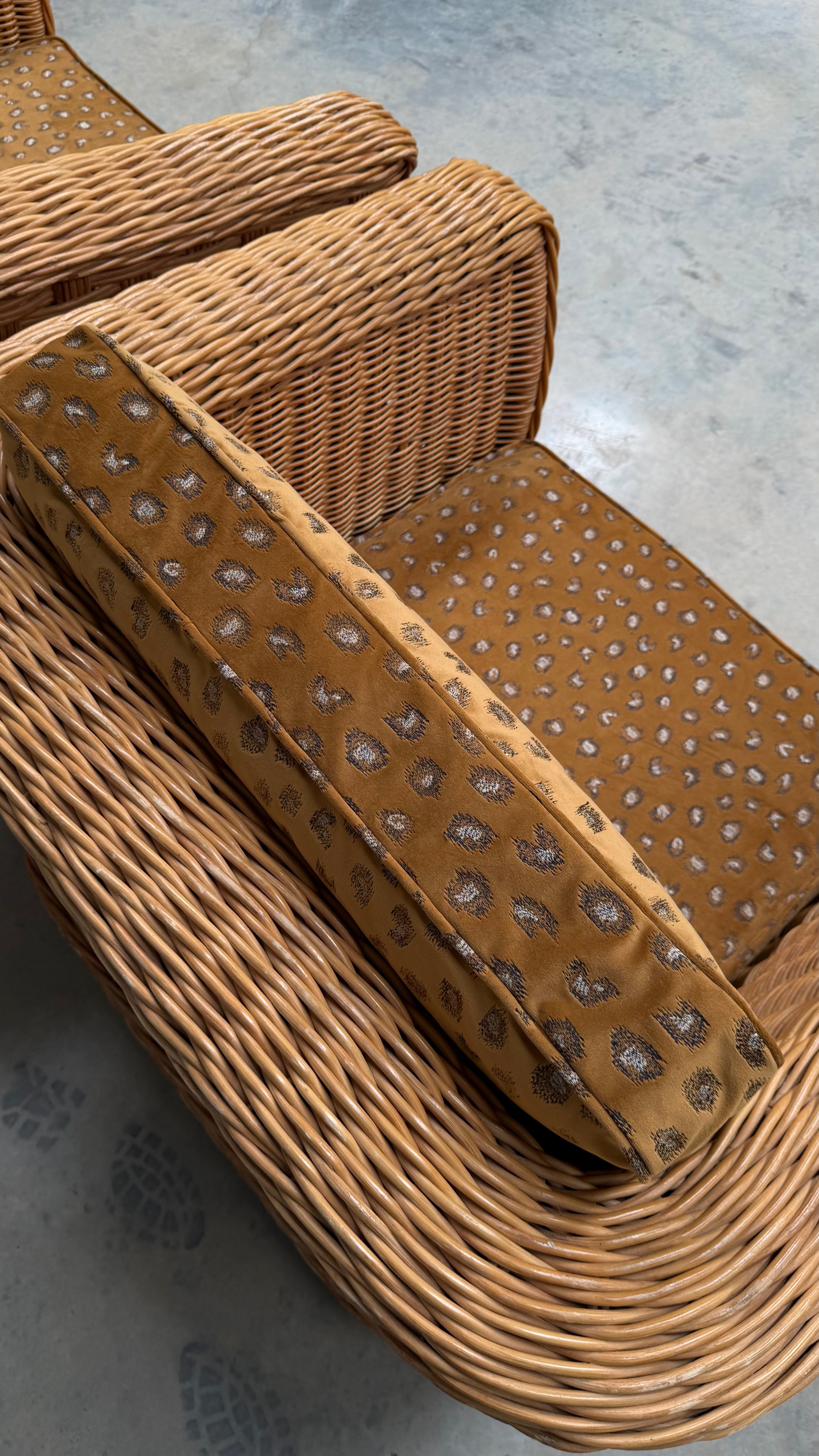 1980s Woven Rattan Occasional Chair