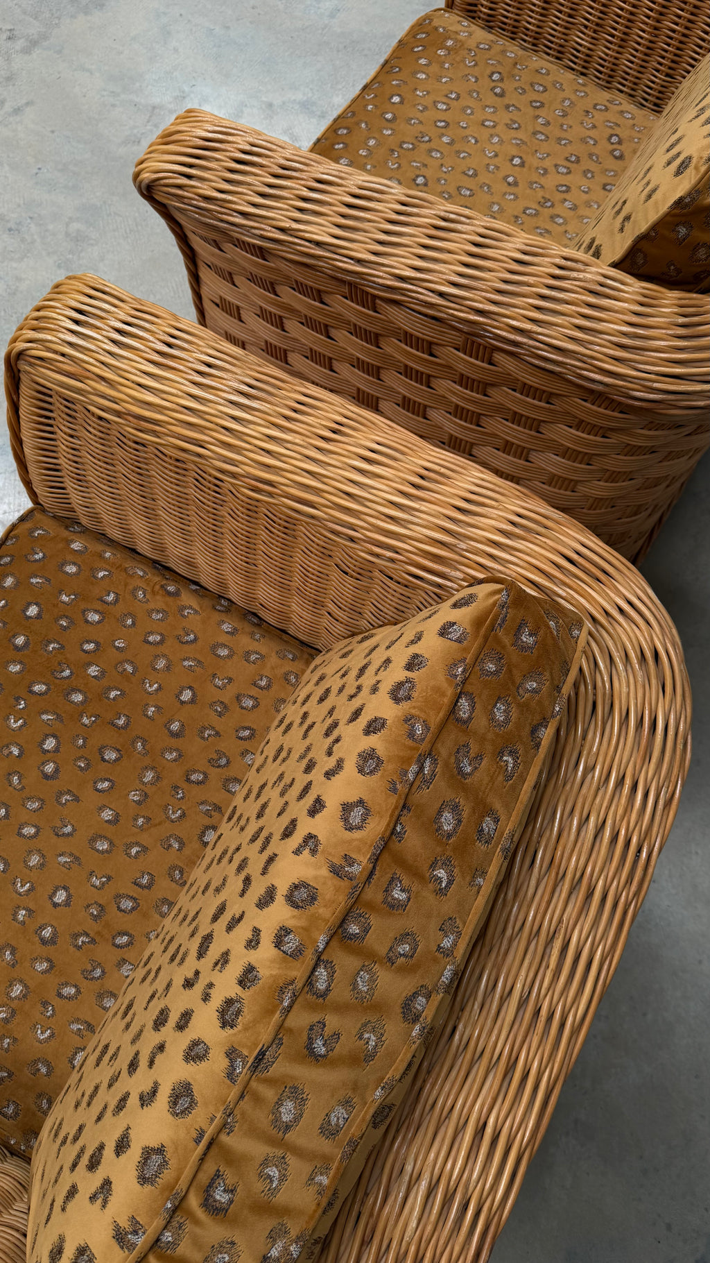 1980s Woven Rattan Occasional Chair