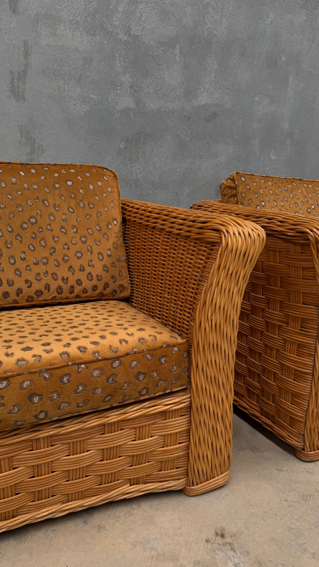 1980s Woven Rattan Occasional Chair