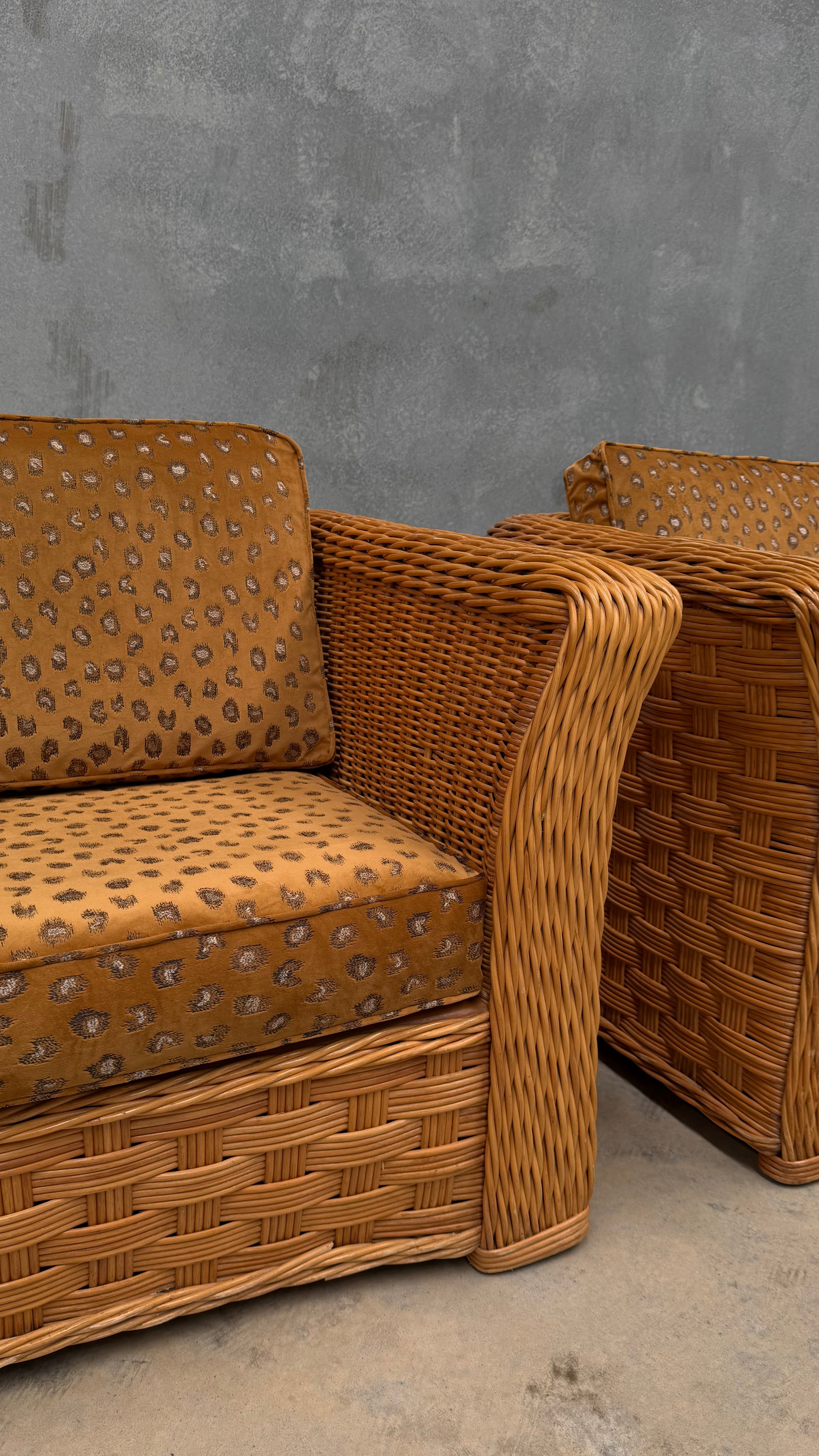 1980s Woven Rattan Occasional Chair