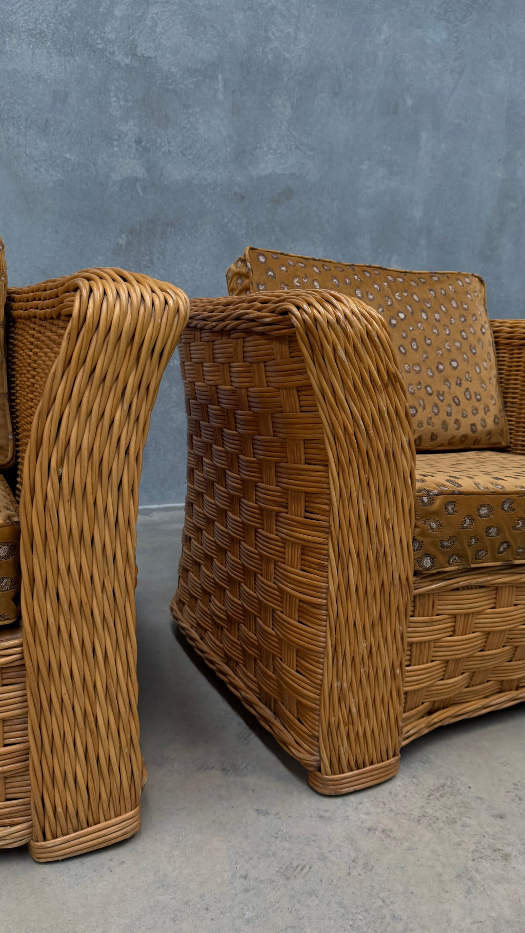 1980s Woven Rattan Occasional Chair