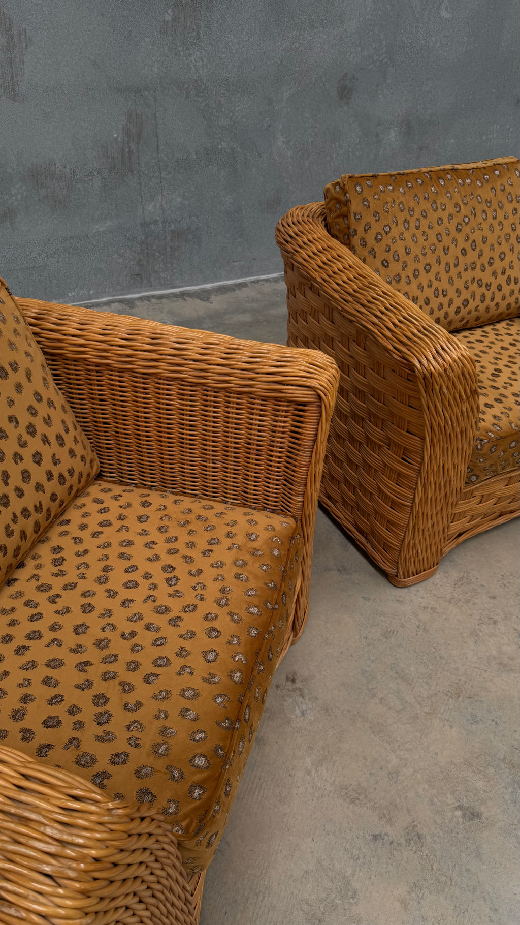 1980s Woven Rattan Occasional Chair