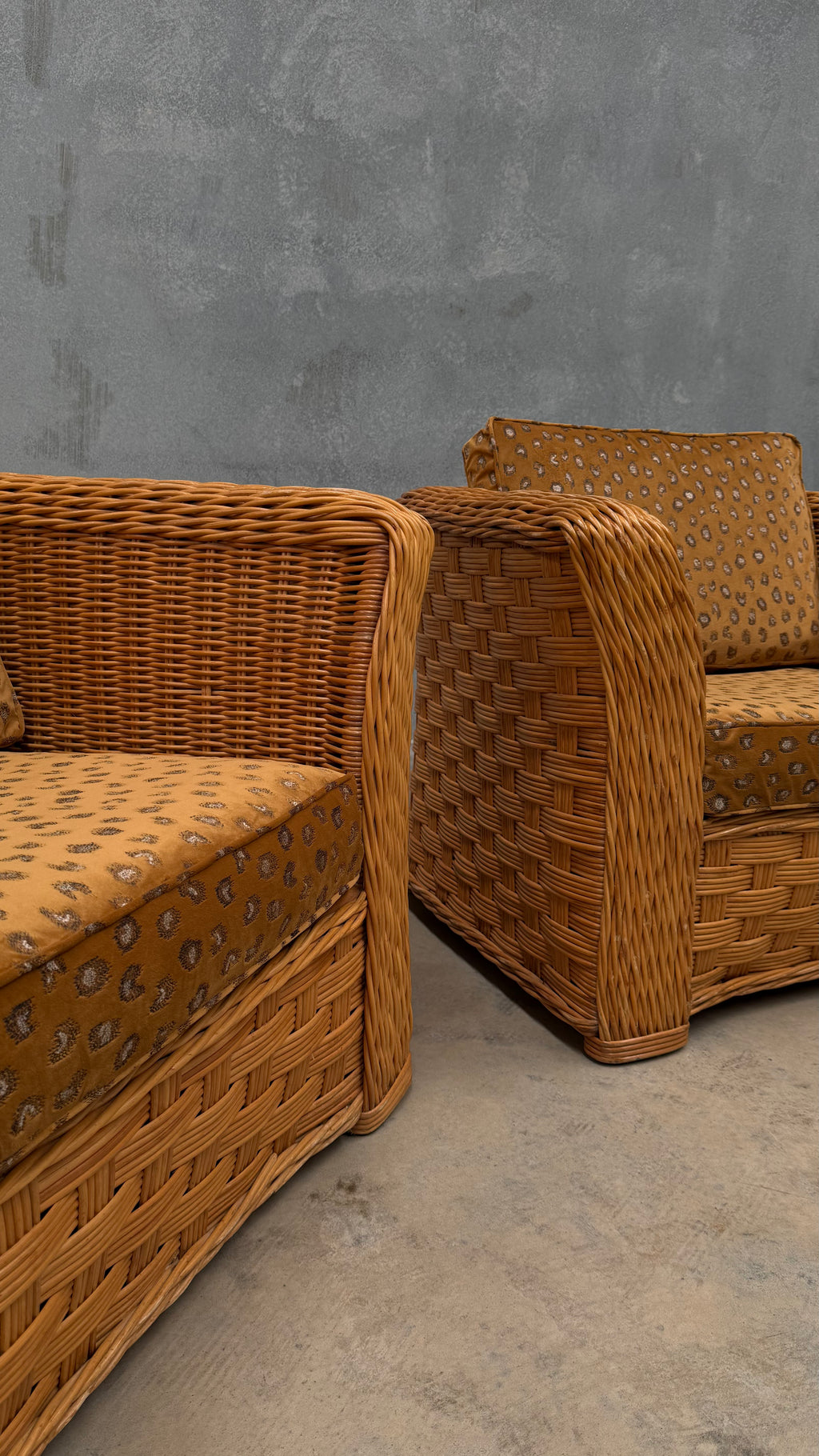 1980s Woven Rattan Occasional Chair