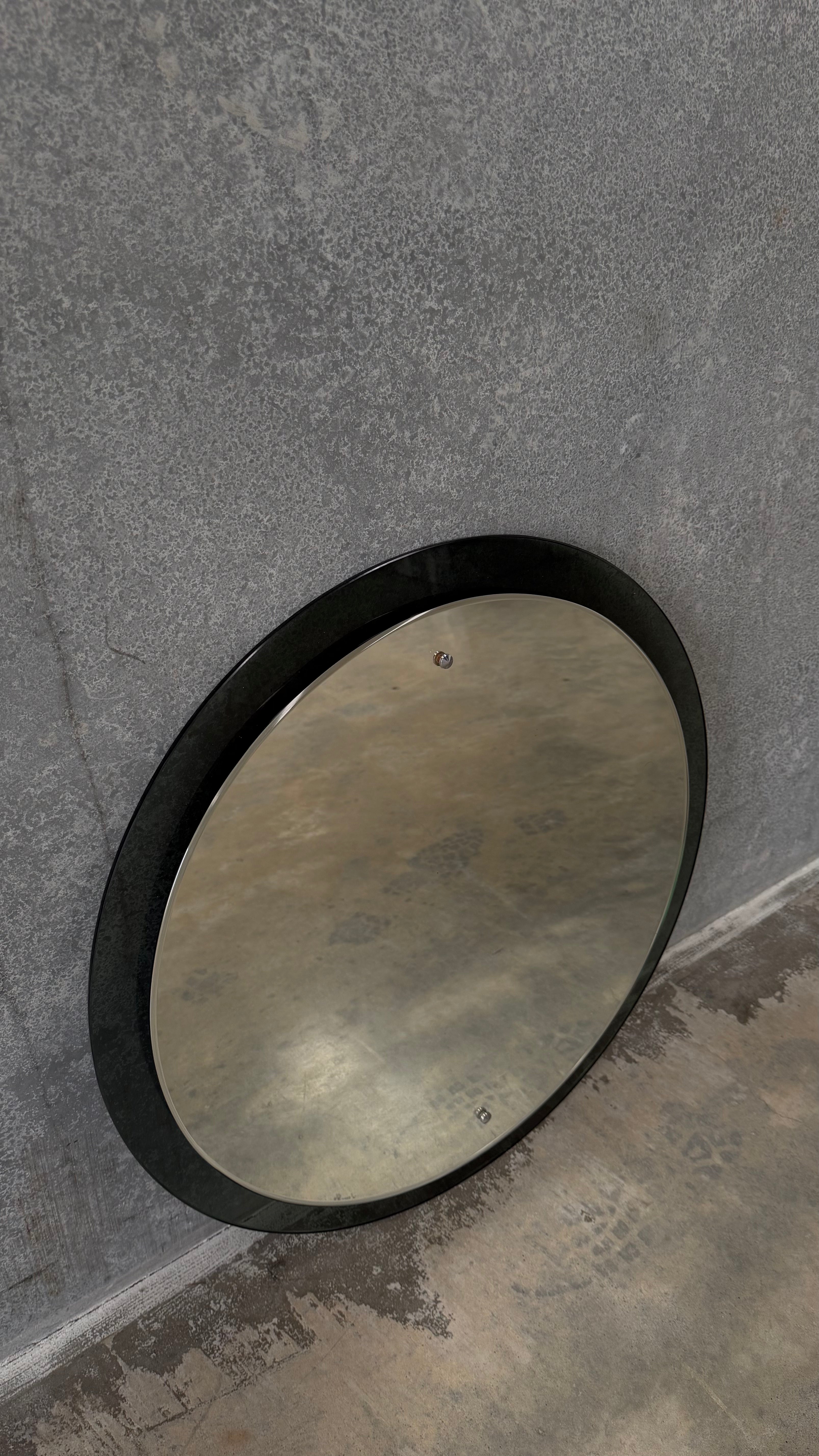 1970s Italian Smoked Glass Mirror