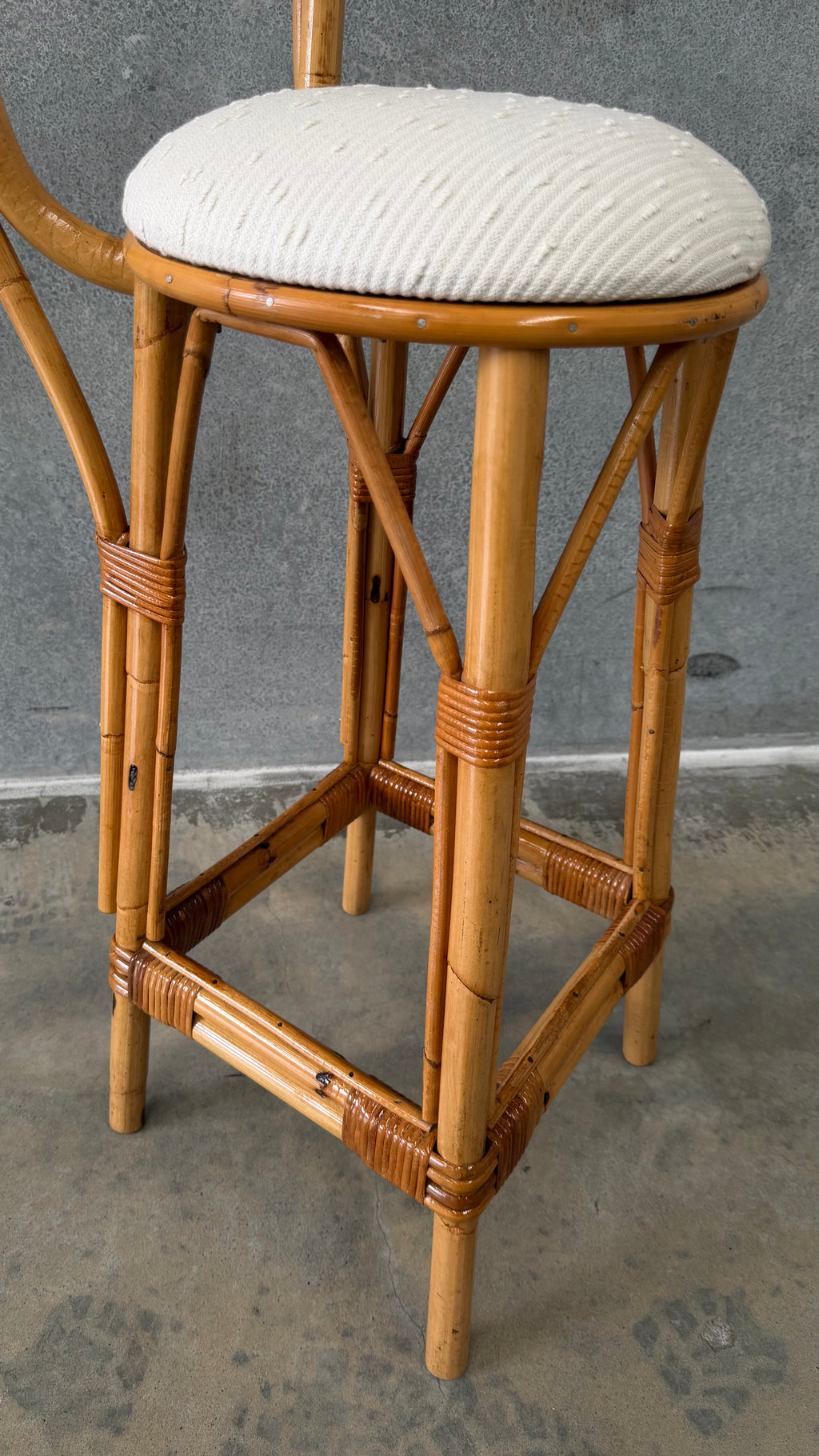 Set of Three Vintage Cane Stools