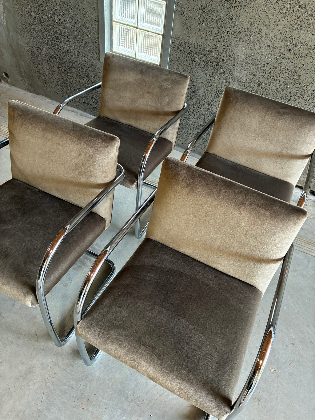 BRNO-STYLE CANTILEVER CHAIRS (SET OF FOUR)