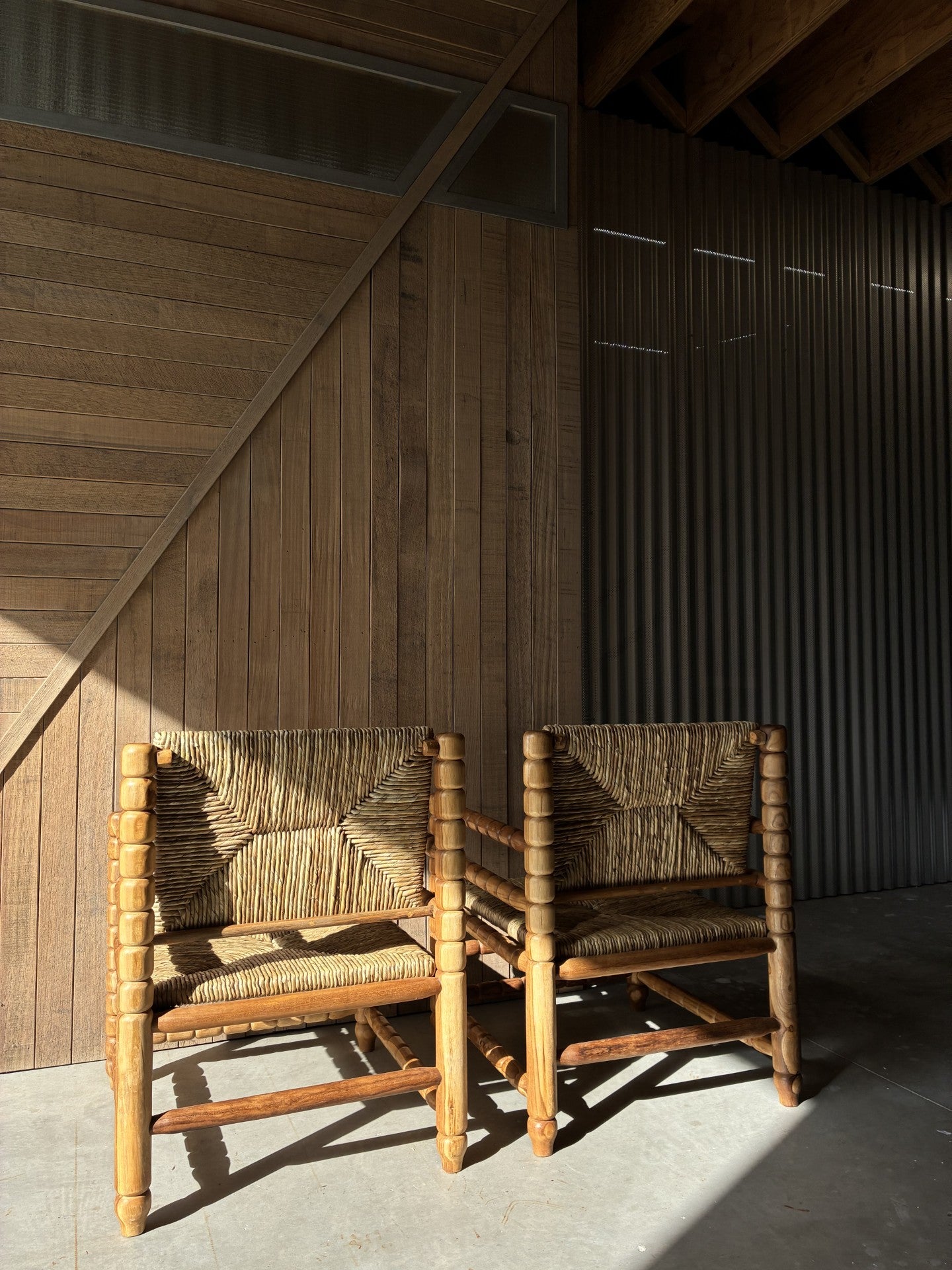 TEAK AND SEAGRASS ARMCHAIR